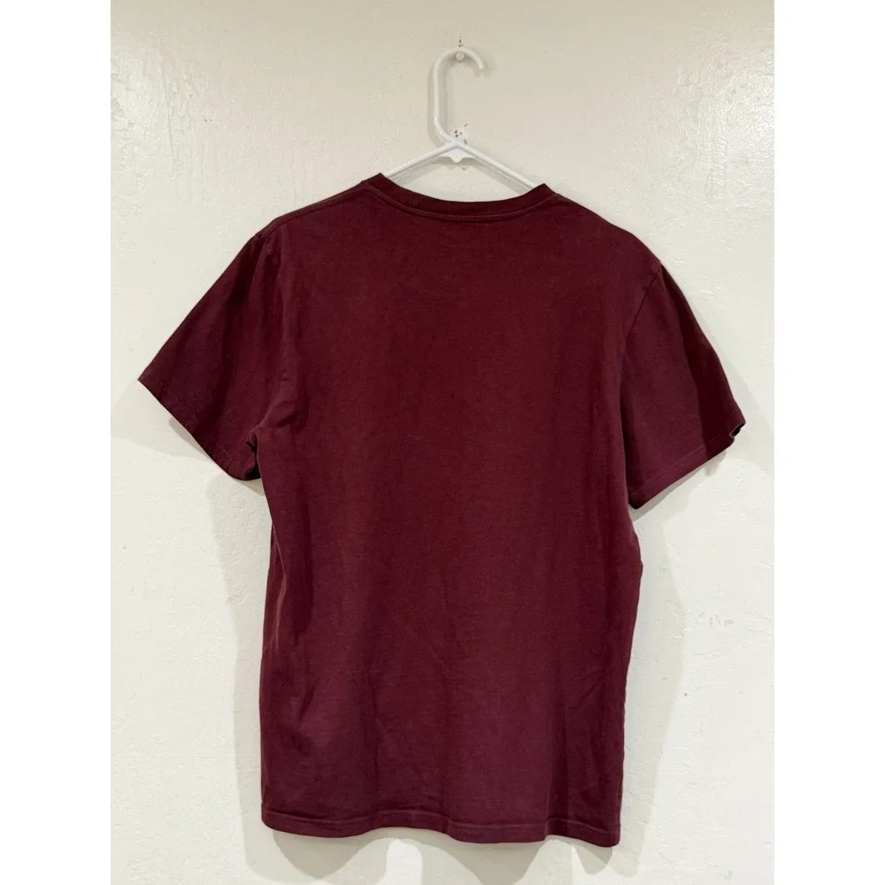 Everlane Organic Cotton Crew Neck T-Shirt Burgundy Maroon Medium M-T-CTN-HVY-SS - Picture 3 of 6
